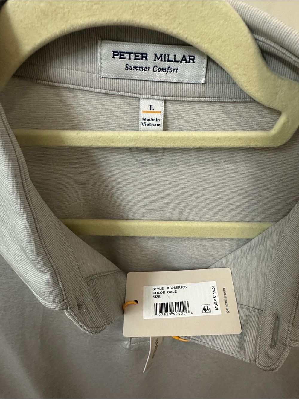 Peter Millar Summer Comfort Light Gray Short-Sleeve Polo - Picture 2 of 4